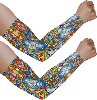 Mangas de braço com proteção solar UV para homens e mulheres, mangas vermelhas personalizadas para proteger os braços esportes mangas de braço proteção solar mangas de braço capa protetora UV, Folk-Custom