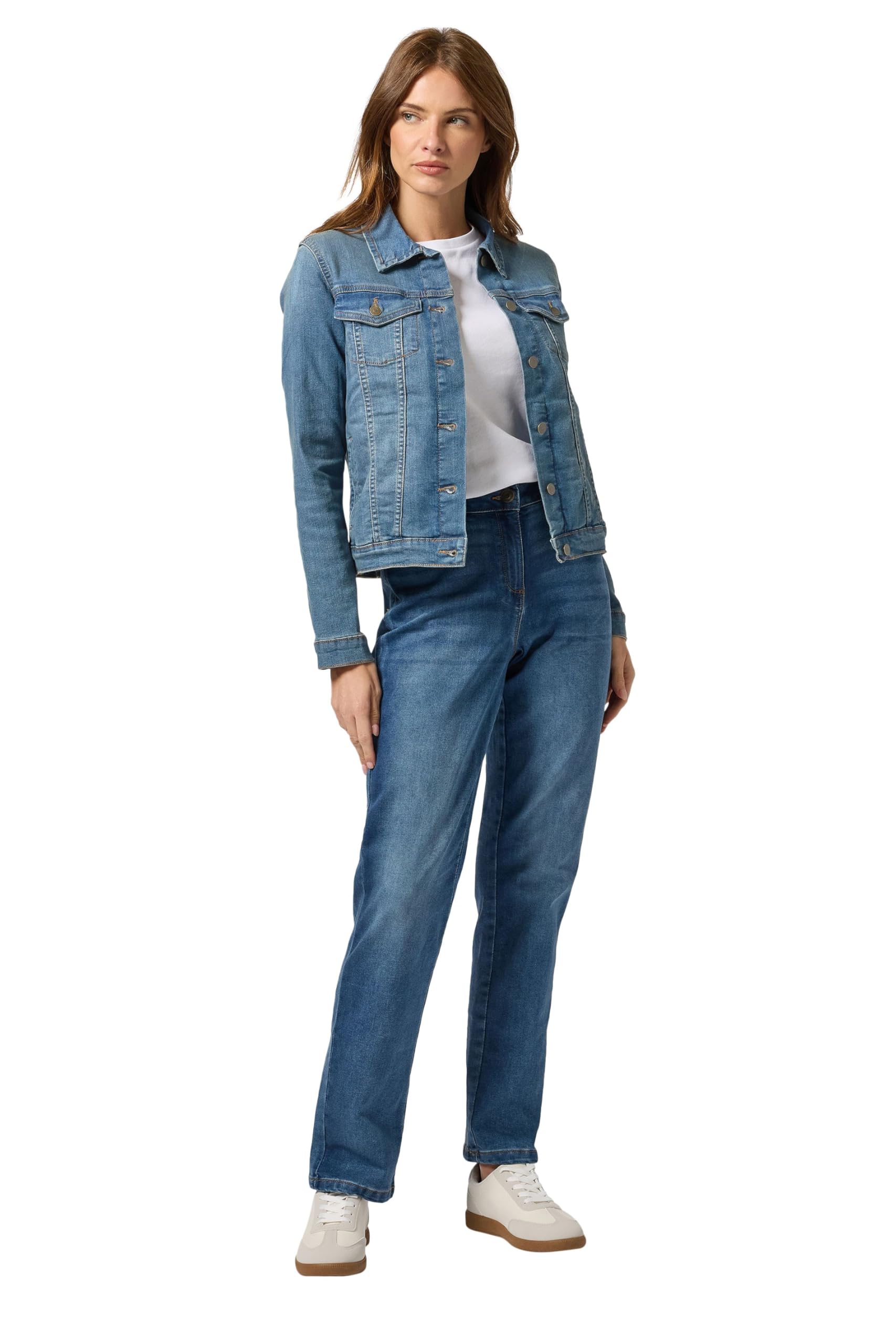 M&Co Womens Mid Wash Denim Jacket - Women's
