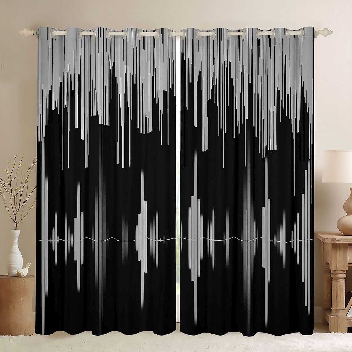 Feelyou Gamer Curtains for Bedroom Living Room (2 Panels, 52 x 63 Inch) Kids Game Controller Blackout Curtains Boys Teens Pink Black Darkening Drapes Gaming Window Treatments