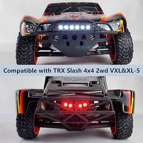 Miniatura 2 de MORLORDY RC delantera y trasera LED Kits de luz trasera para 110 TRX Slash VXL XL-5 actualizaciones 4x4 2WD camión