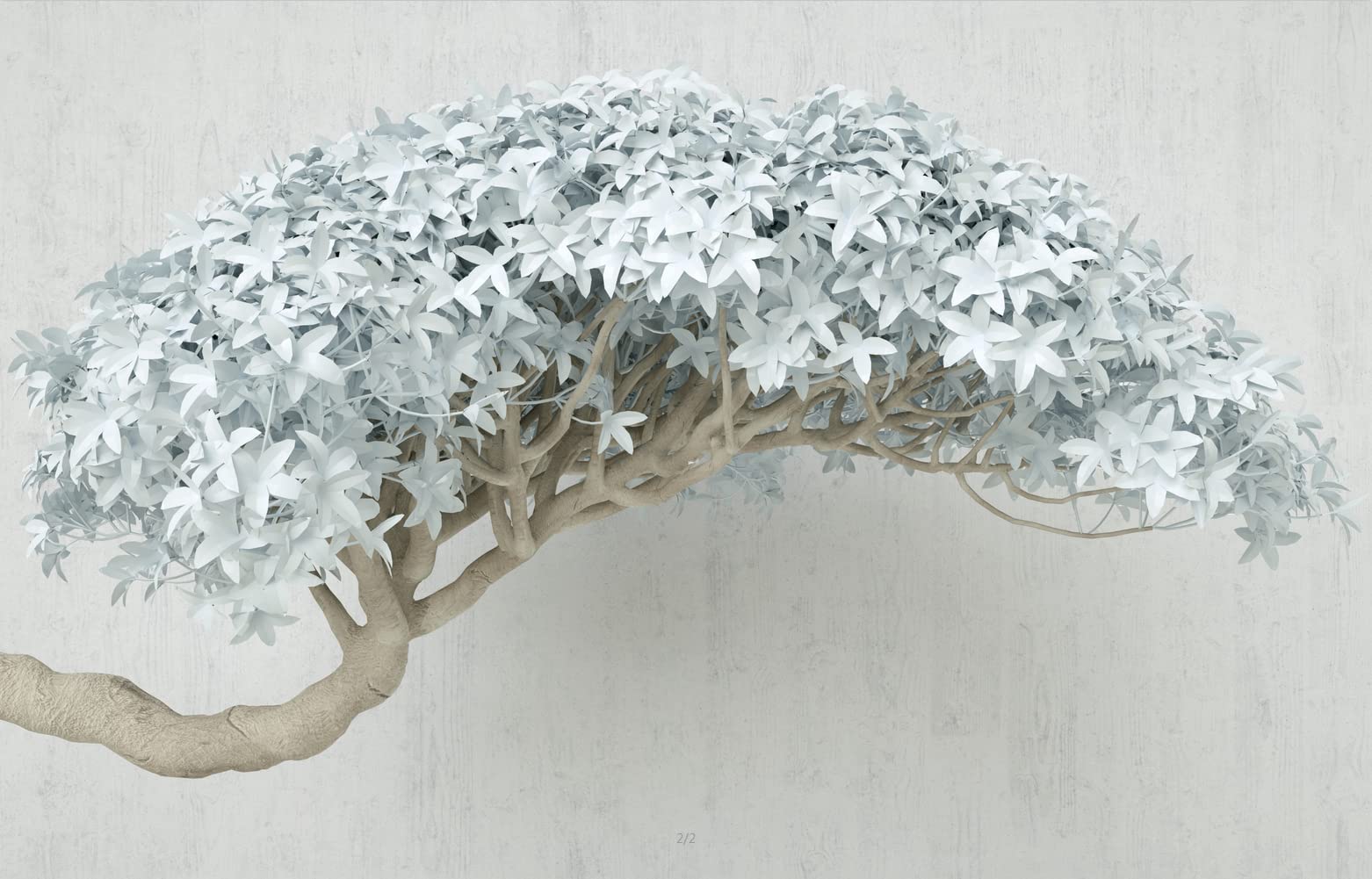 3D Panoramic Silk Wallpaper 300 x 210 cm Large Blue Tree Large Wall Plants Modern Minimalist for Living Room Adult Kids Room Decoration - Image 4