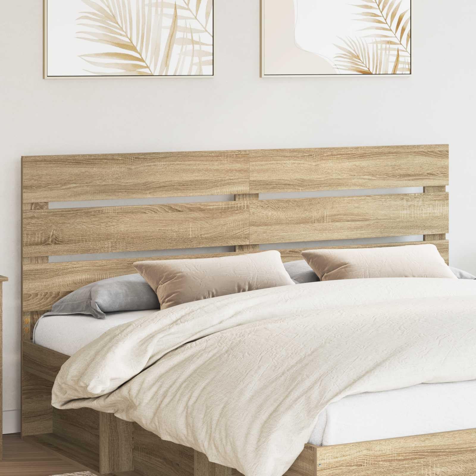 Cabecero de madera de roble Sonoma, 200 cm, moderno, accesorio para dormitorio con diseño minimalista para todos los tamaños de cama