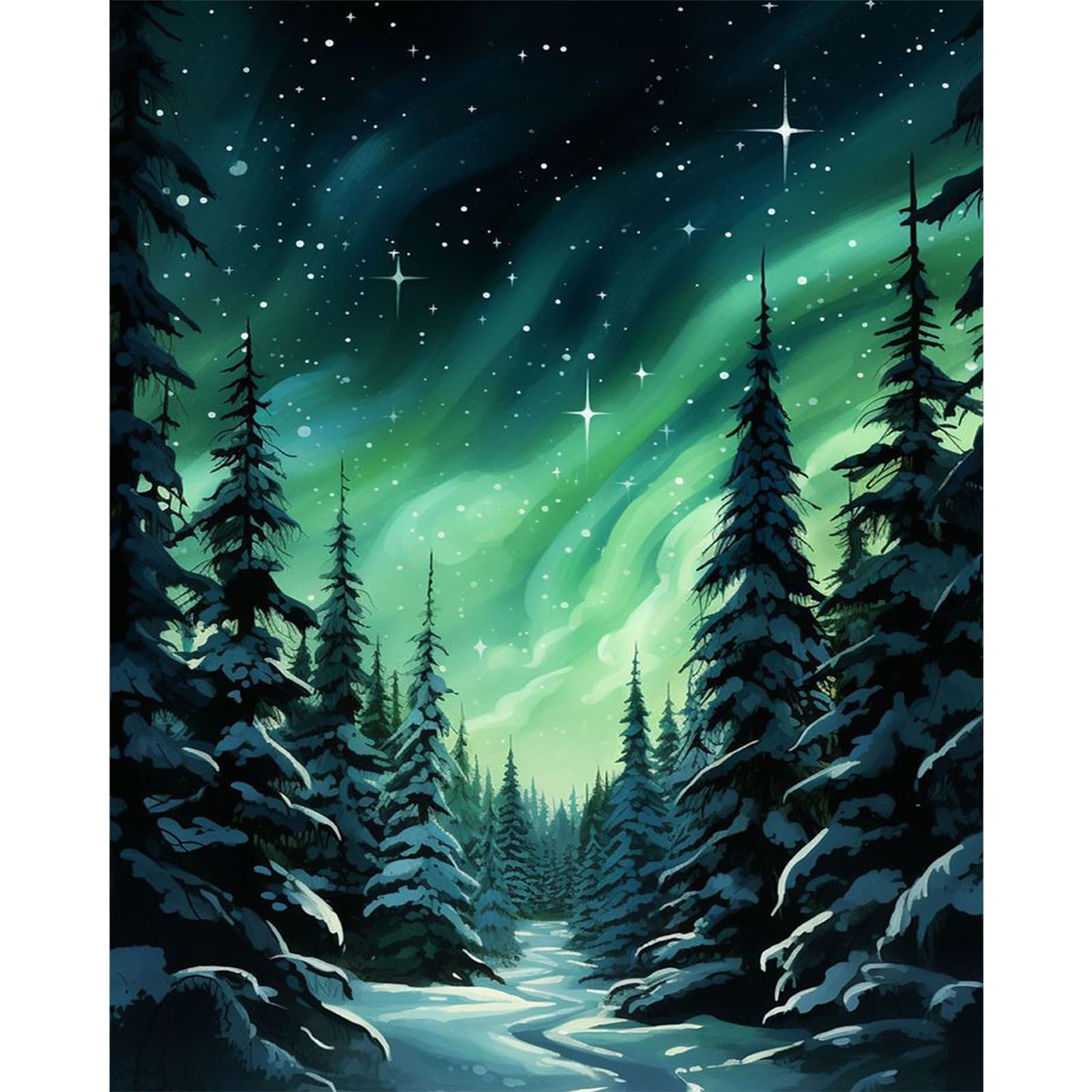 Fountor Starry Sky Paint by Numbers for Adults Without Frame 40x50 CM
