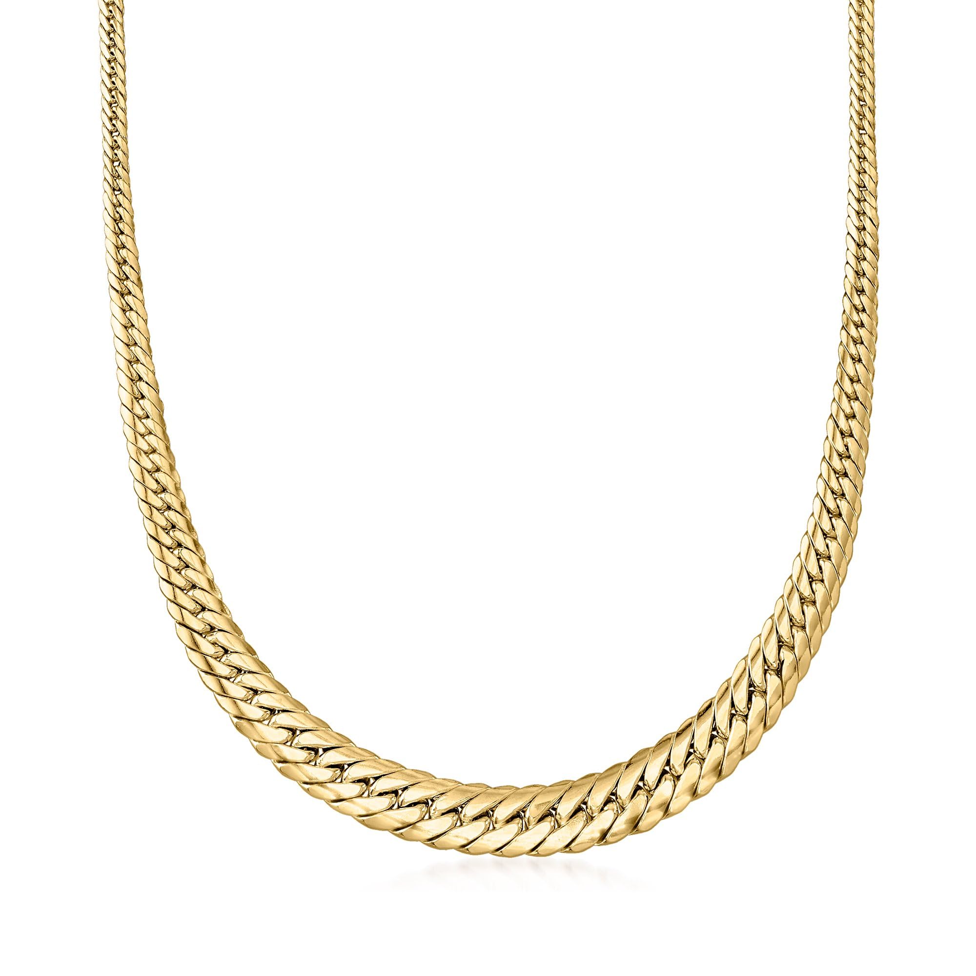 Ross-Simons Italian 18kt Yellow Gold Graduated Cuban-Link Necklace