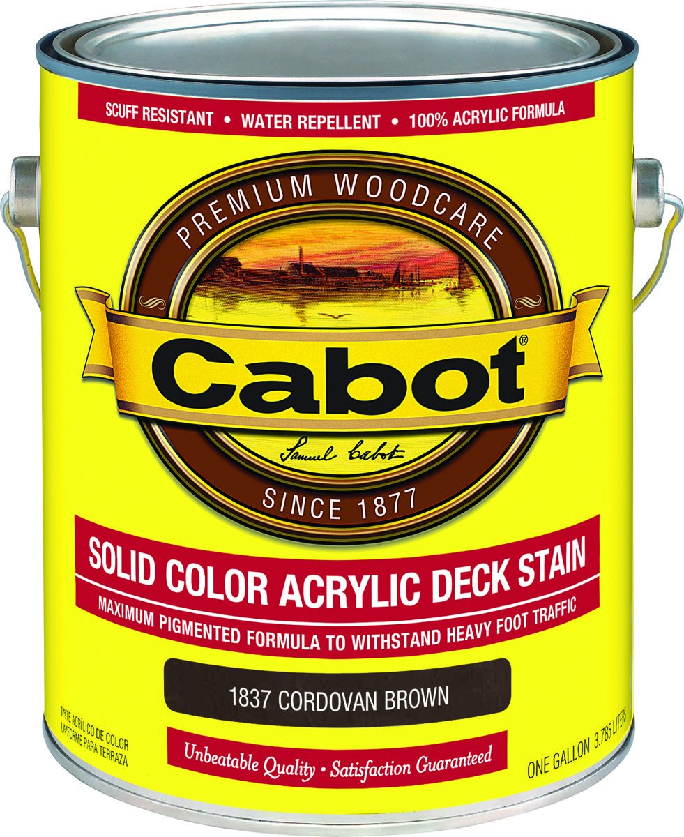 Cabot/Valspar 1837-07 Solid Color Acrylic Deck Stain Cordovan Brown ...