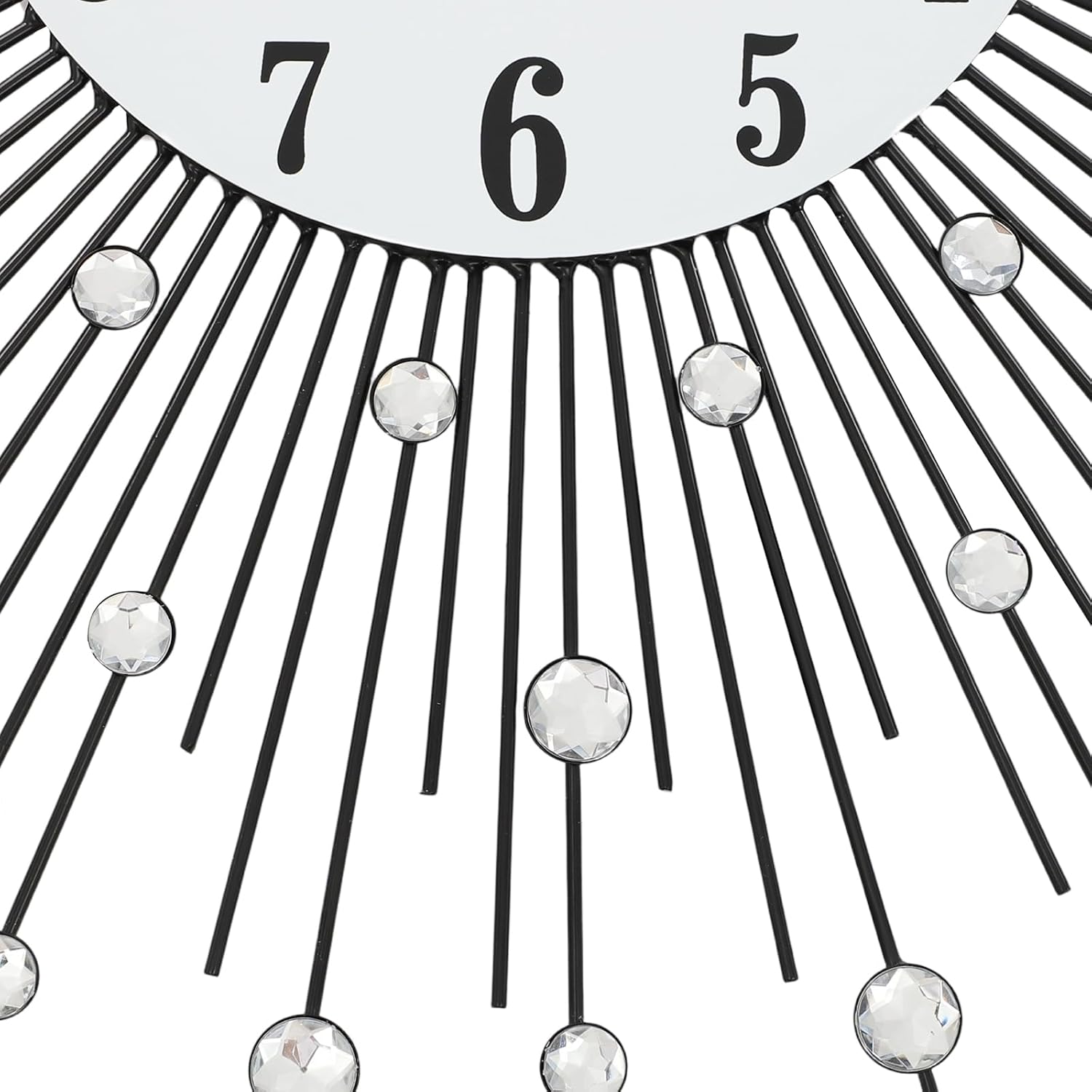 TFCFL Large Wall Clocks for Living Room Decor, 23.6 inch Silver Digital Wall Clock Non-Ticking Silent 3D Drop Round Flower Wall Clock Luxury Home Decoration for Bedroom Kitchen Office