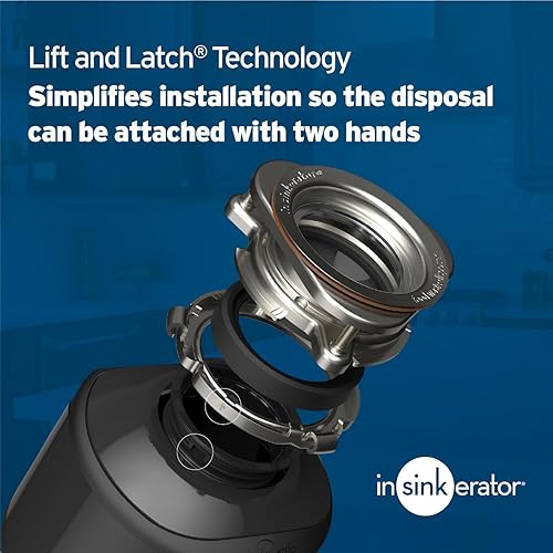 Vista 4 de InSinkErator Badger 5XP Eliminador de basura con cable de alimentación, serie estándar 3/4 HP triturador de residuos de alimentos de alimentación