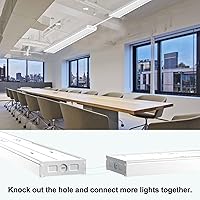 Vista 4 de Lightdot 4FT-5IN LED Wraparound Shop Lights, 100-277v Linkable, 50W 4FT LED Light Fixtures for Garage Workshop Supermarket, 7000LM [Eqv. 400W] 5000K