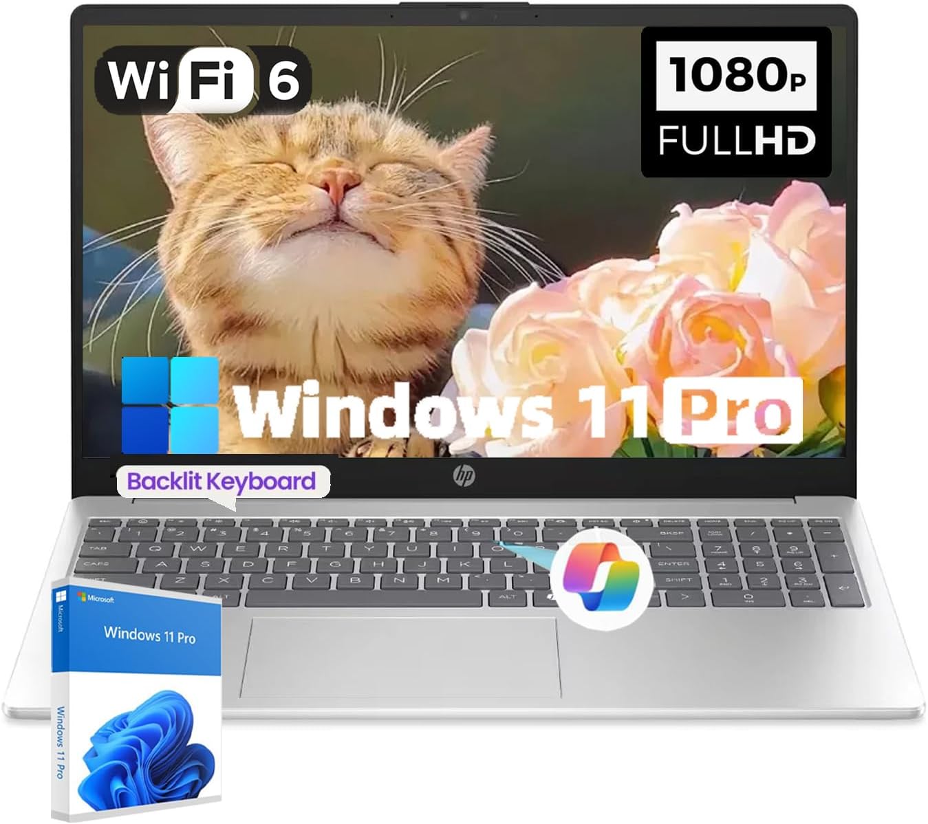 HP 15.6 Touchscreen Laptop Computer - for Business and Student, Wi-Fi 6, Intel i7-1355U(10-Core), FHD(1920x 1080) IPS, Intel Iris Xe Graphics, Windows 11 Pro, Bluetooth, 64GB RAM + 1TB SSD