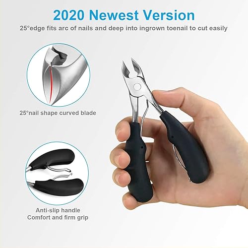 Miniatura 9 de Cortaúñas gruesas para los pies podólogos cortaúñas de acero inoxidable de grado quirúrgico para encarnados gruesos y hombres y personas mayores