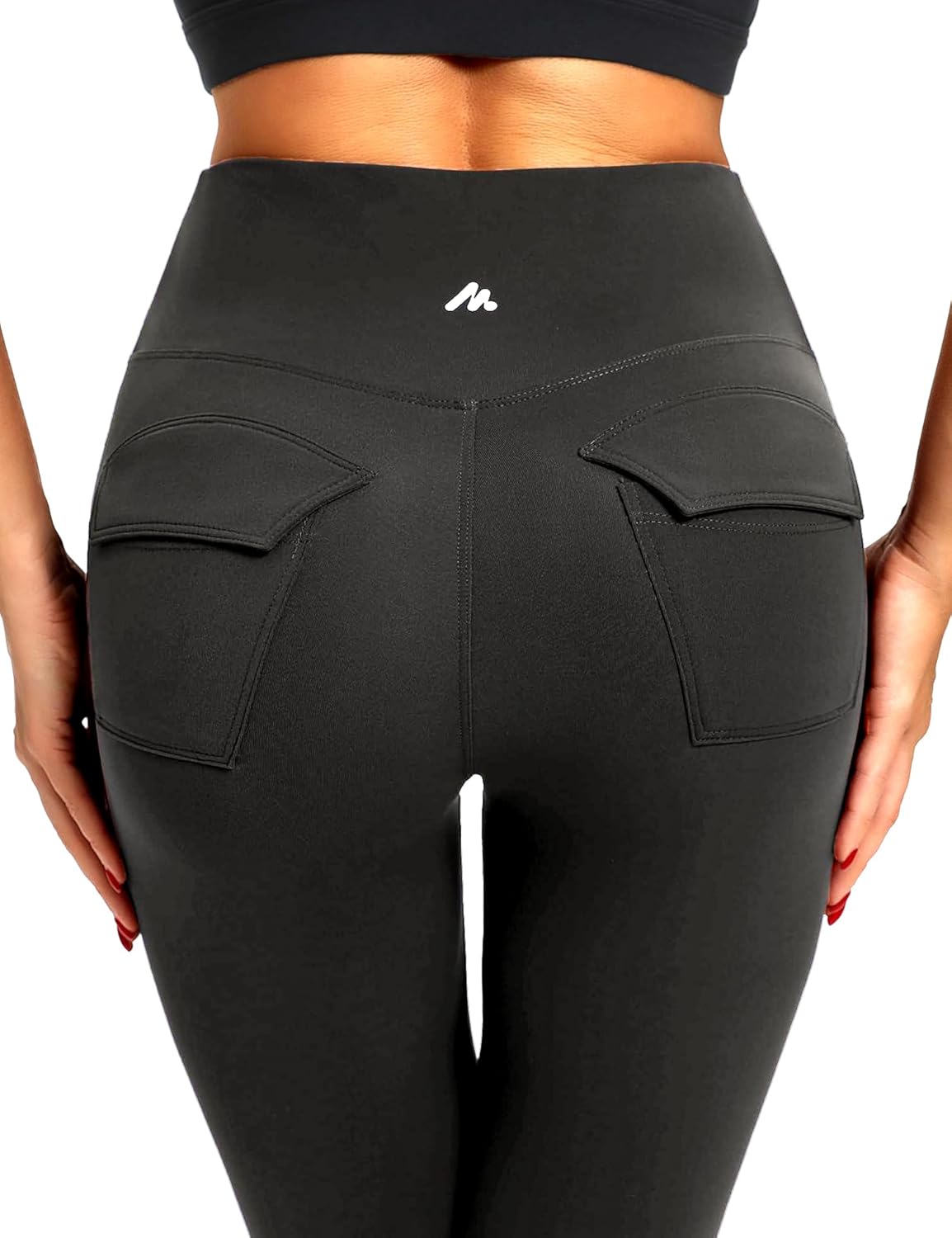 High Waisted Leggings for Women,No See Through Tummy Control Workout Athletic Running Yoga Pants with Pockets - Image 4