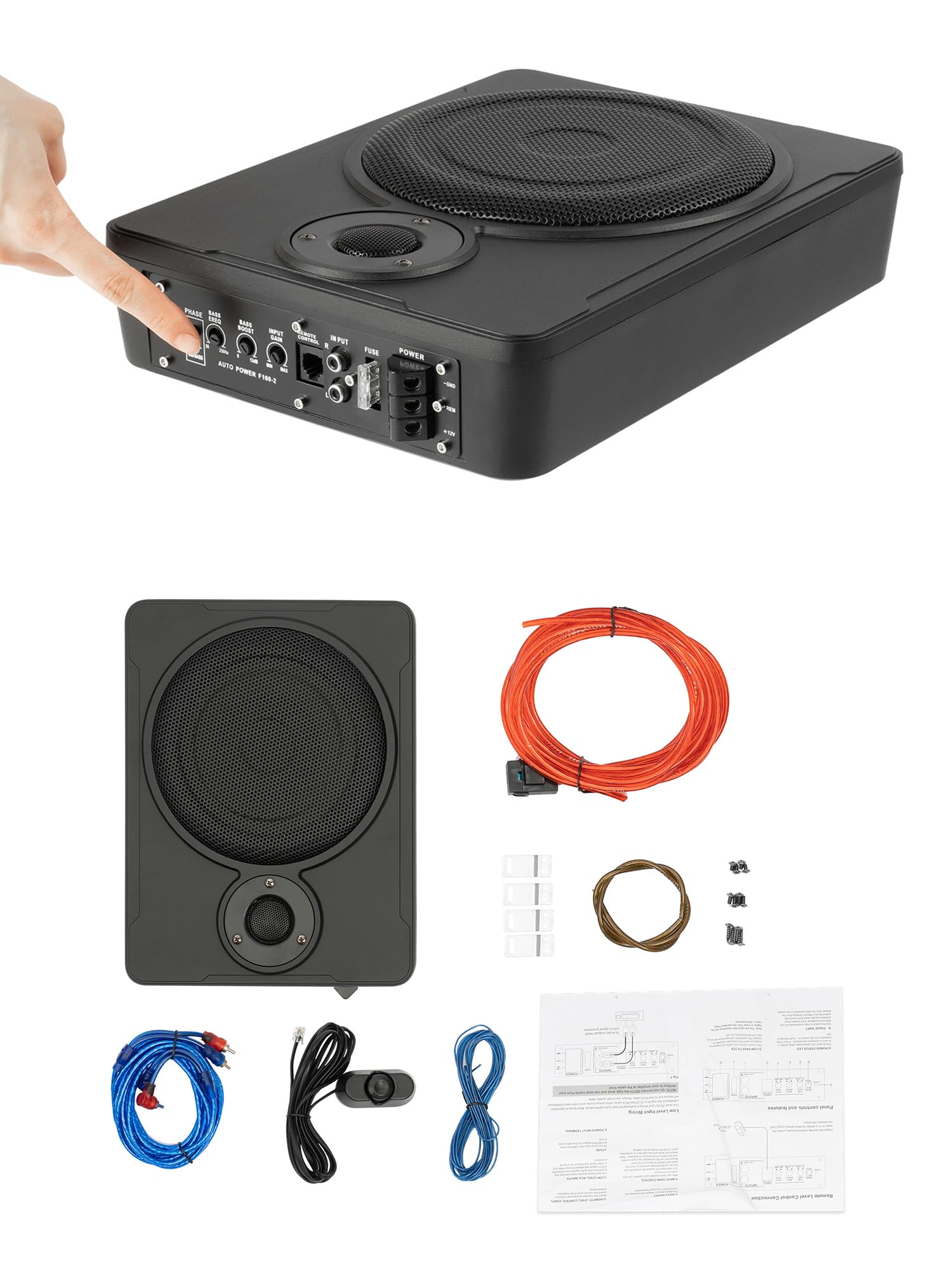 Subwoofer Auto Slim Da 9'' | 600W Max | Amplificato Con Telecomando | Sottosedile - Foto 4