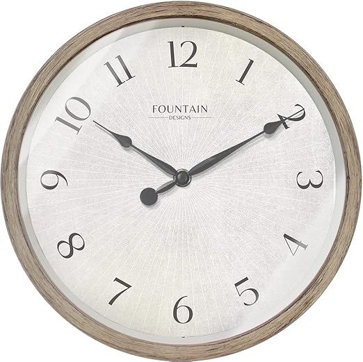 Reloj de Pared 10 Pulgadas Moderno Granja Silencioso Roble Claro