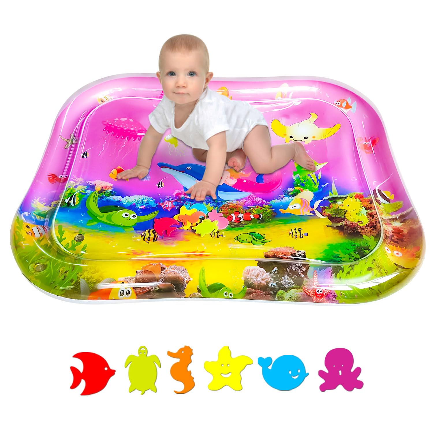 Big Water mat for Baby,Tummy time Water mat, Baby Toys 3-36 Months, Fun Early Development Activity Play Center for Newborn,100x80cm - Image 3