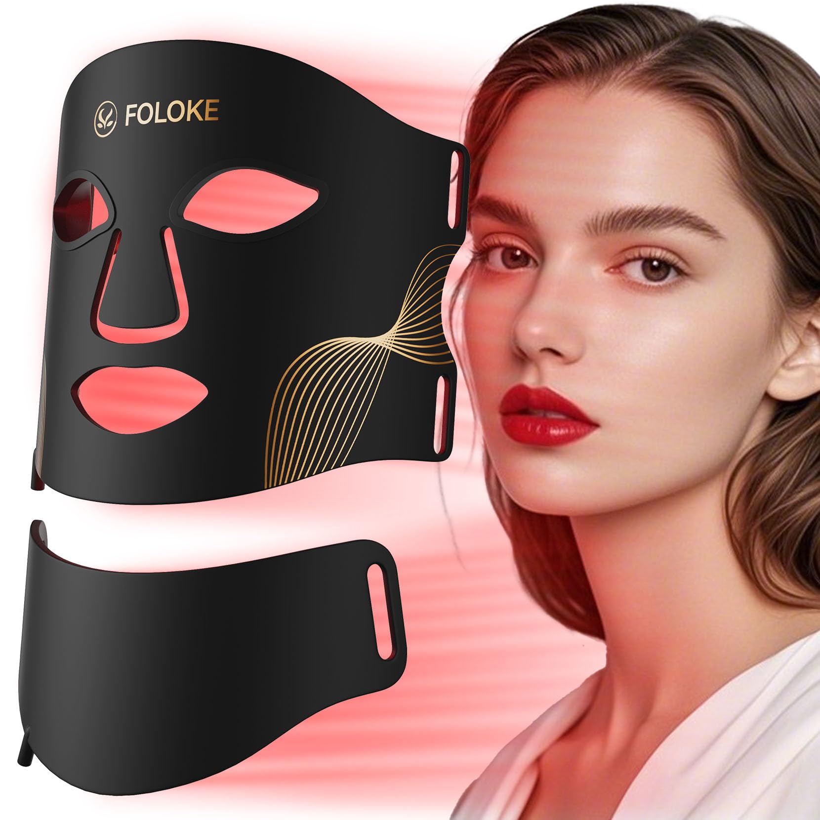 LED Light Therapy Mask Skin Care, LEDs face mask & neck mask Red - Wavelength for Home Use,– Advanced Skincare Made Easy