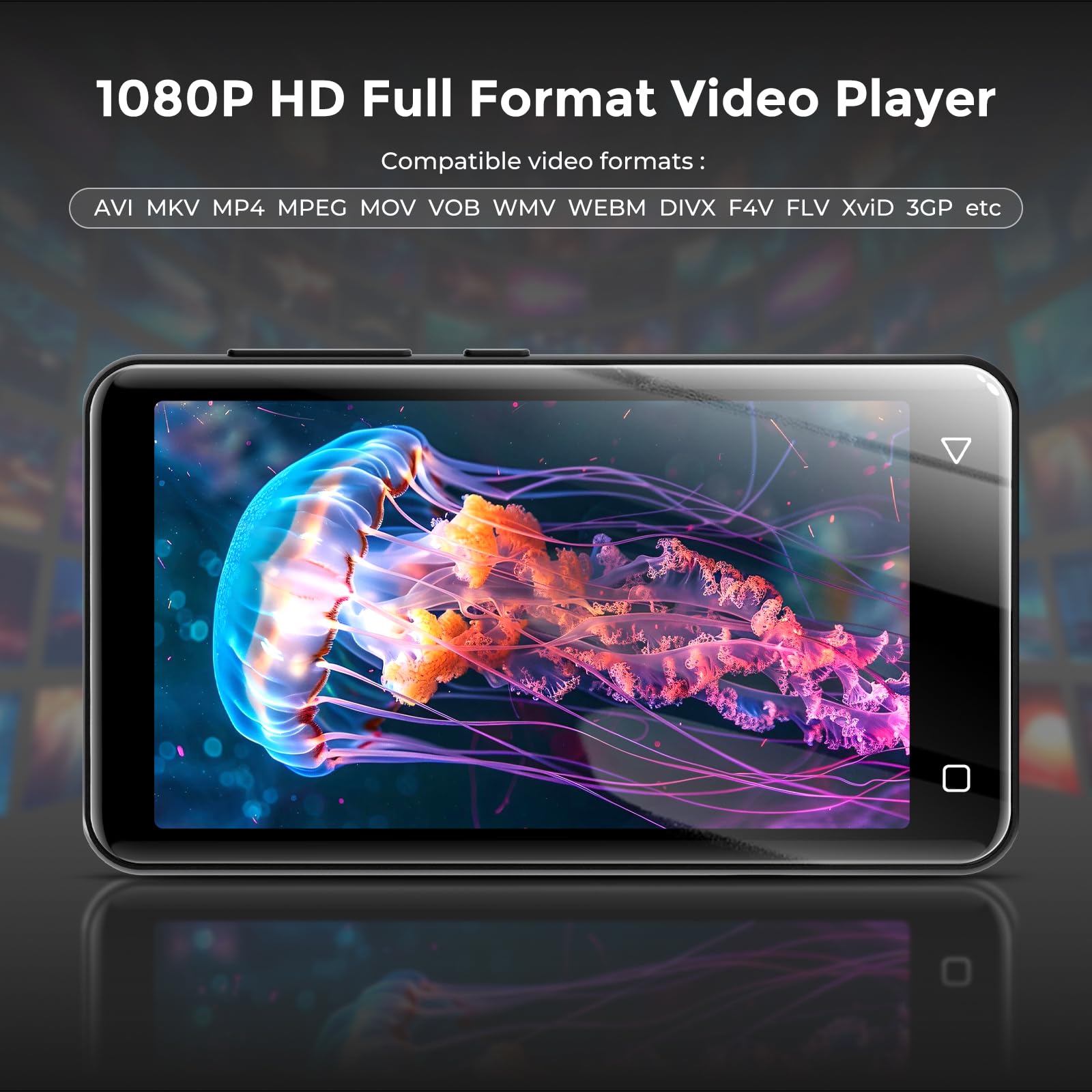 Innioasis 80 GB Reproductor MP3 con Bluetooth y WiFi, Reproductor de música Mp3 y Mp4 ave Spotify, Kids, Tidal, Deezer, Reproductor de vídeo con pantalla táctil de 4 pulgadas, 1080 P(negro)