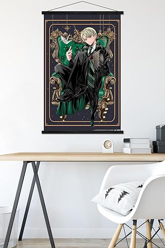 Vista 5 de Trends International The Wizarding World: Harry Potter - Dynasty Draco Wall Poster with Magnetic Frame Premium Print and Black Hanger Bundle,Premium