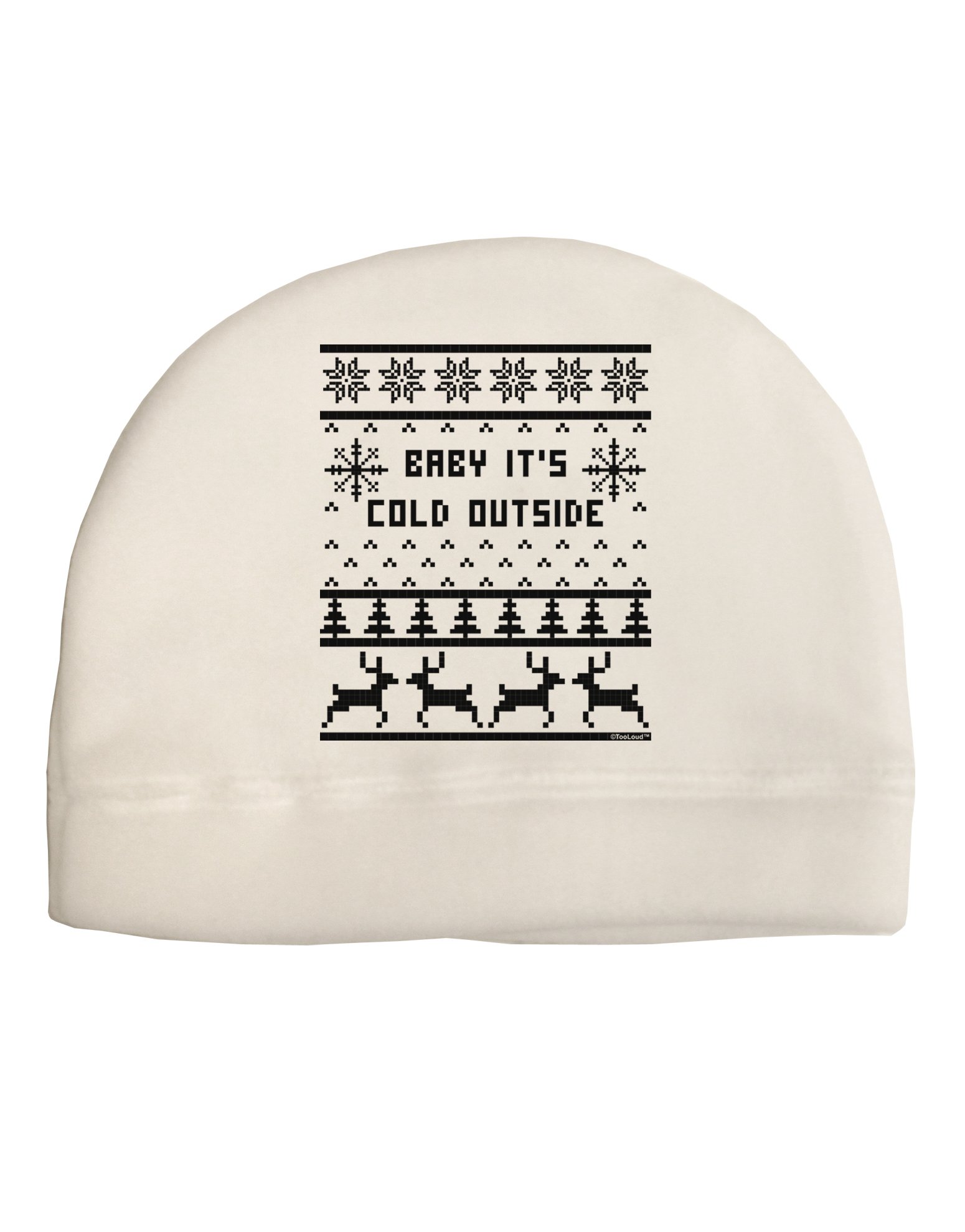 TOOLOUD Baby It's Cold Outside Christmas Sweater Design Child Fleece Beanie Cap Hat White