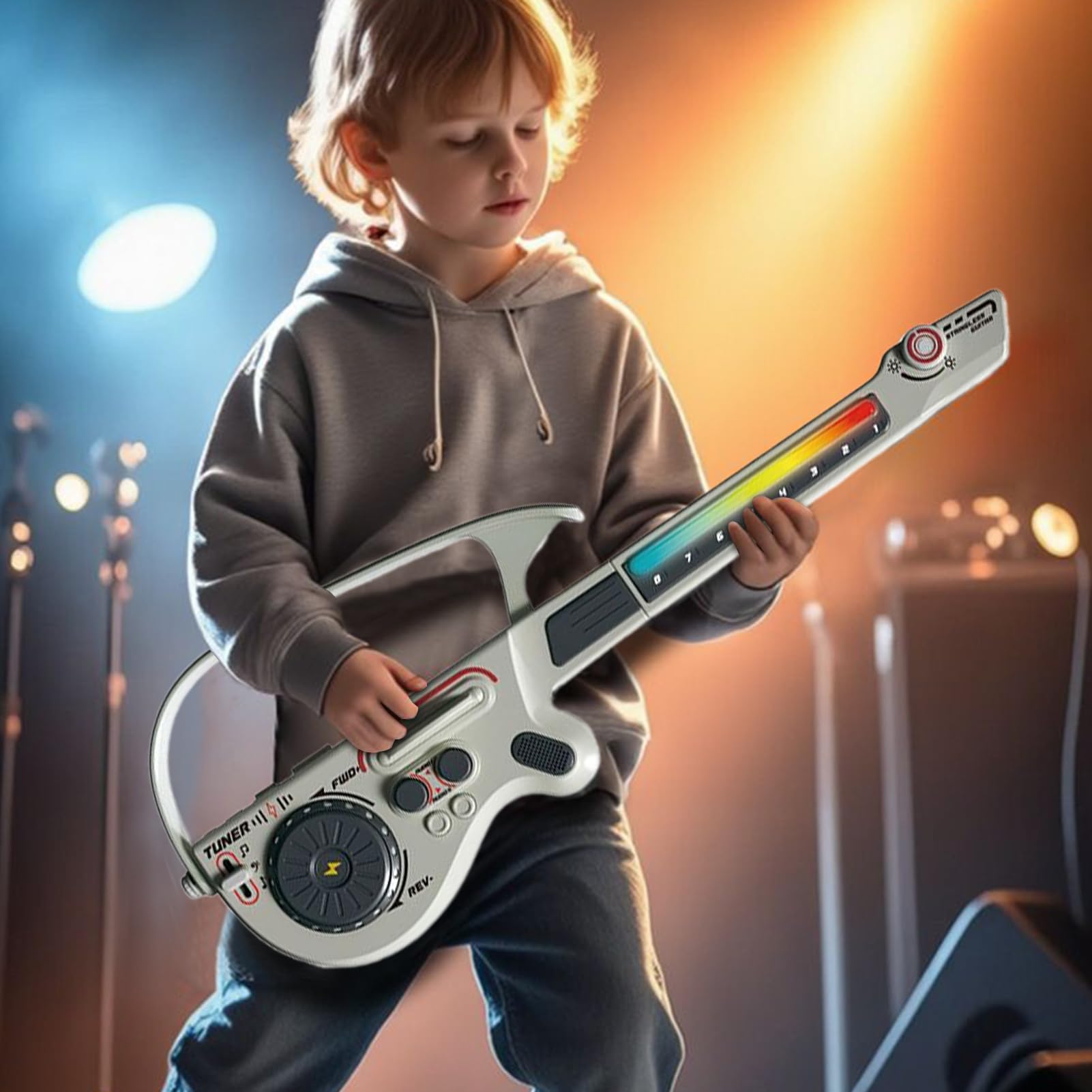 Chitarra per Bambini Strumento Musicale Senza Fili | Giocattoli Per Musica Basso Realistici Regalo per Ragazzi Ragazze Adolescenti Viaggio Casa Scuola Natale Compleanno