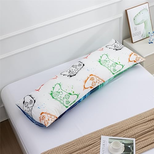 Vista 22 de Meeting Story Funda de almohada corporal de videojuegos con cierre de sobre para niños, niños y adultos (negro)