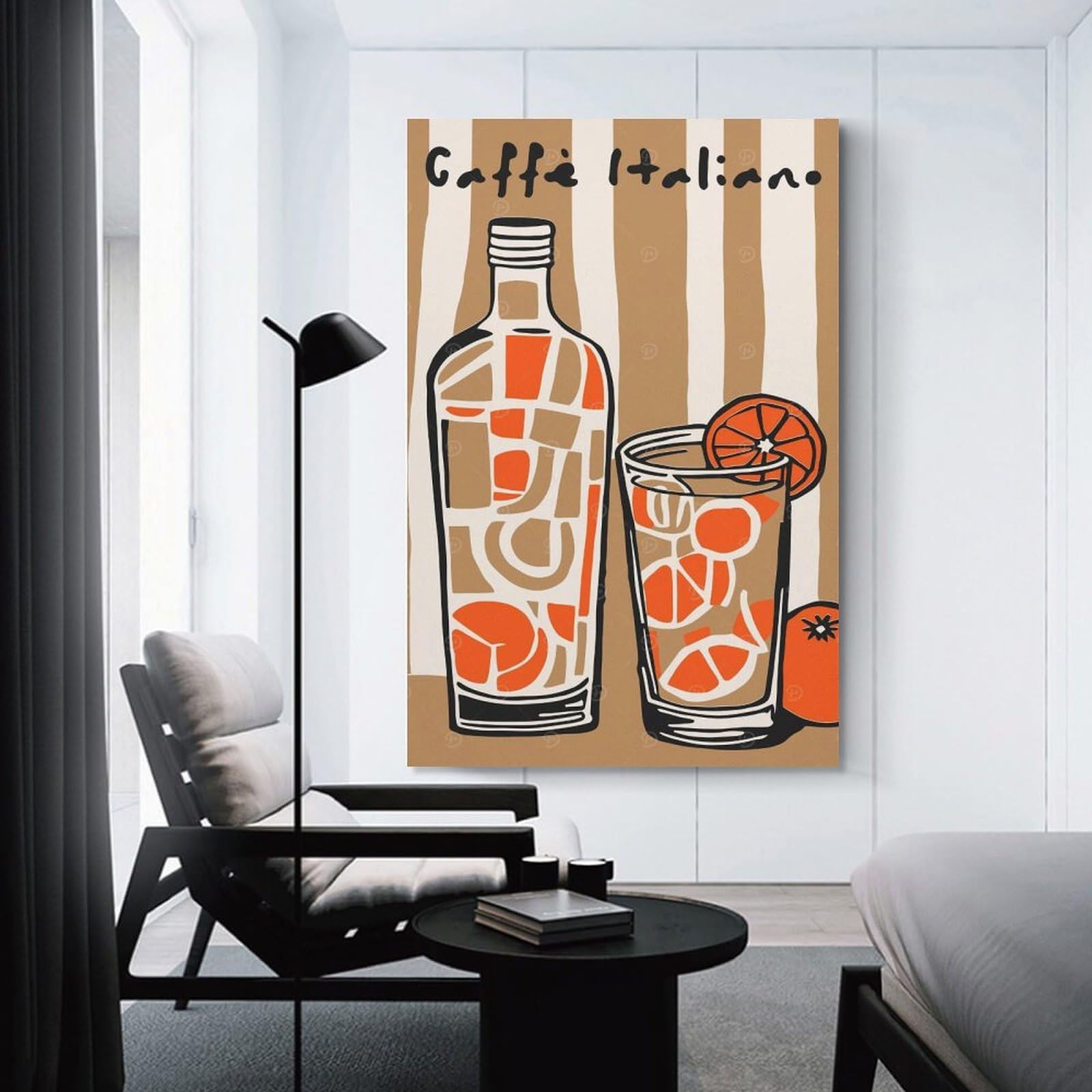 Junmoney Brown Caffe Italy Art Home Decor Wall Art, 20x30inch(50x75cm), for Apartment Walls, Studios Or Work Areas, Stylish Wall Art for Fresh Spaces
