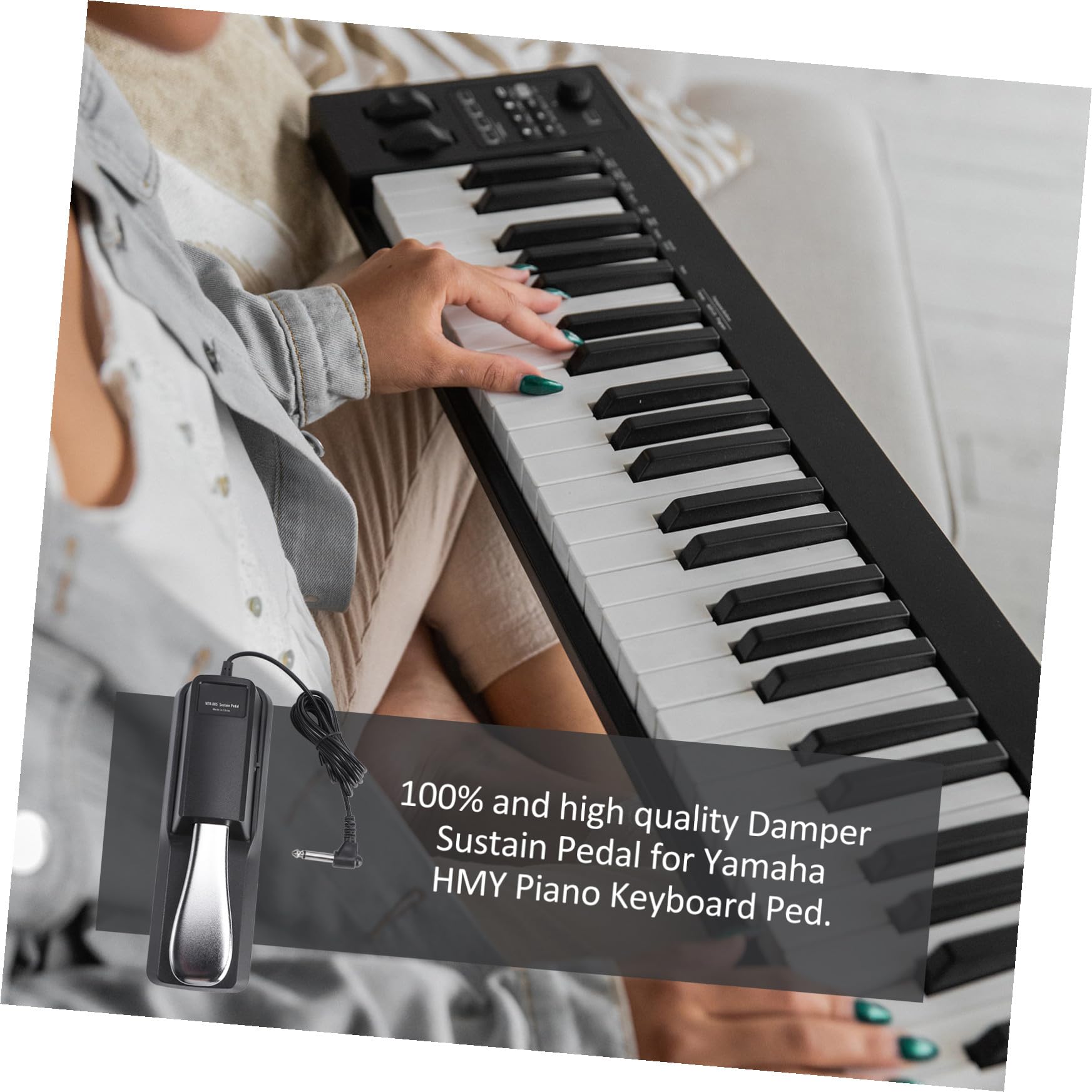 Pedal De Sustain y Resonancia Para Teclado Cable De 1,5 m Polaridad Ajustable