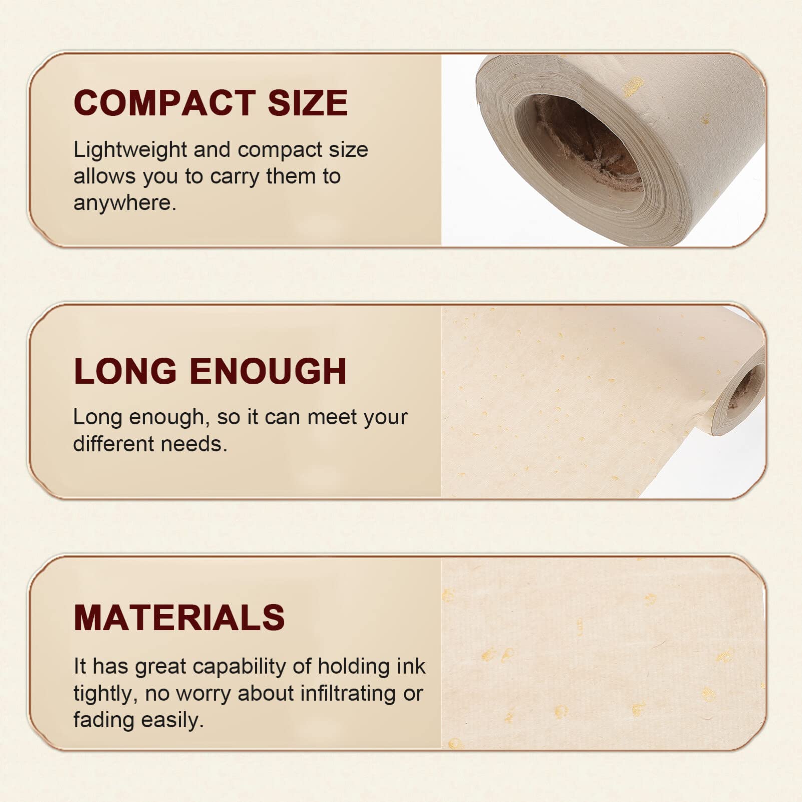 EXCEART Chinese Calligraphy Paper Roll 78Ft X 13.8In Premium Raw Xuan Paper for Writing and Painting Traditional Watercolour Practice and Drawing - Image 2