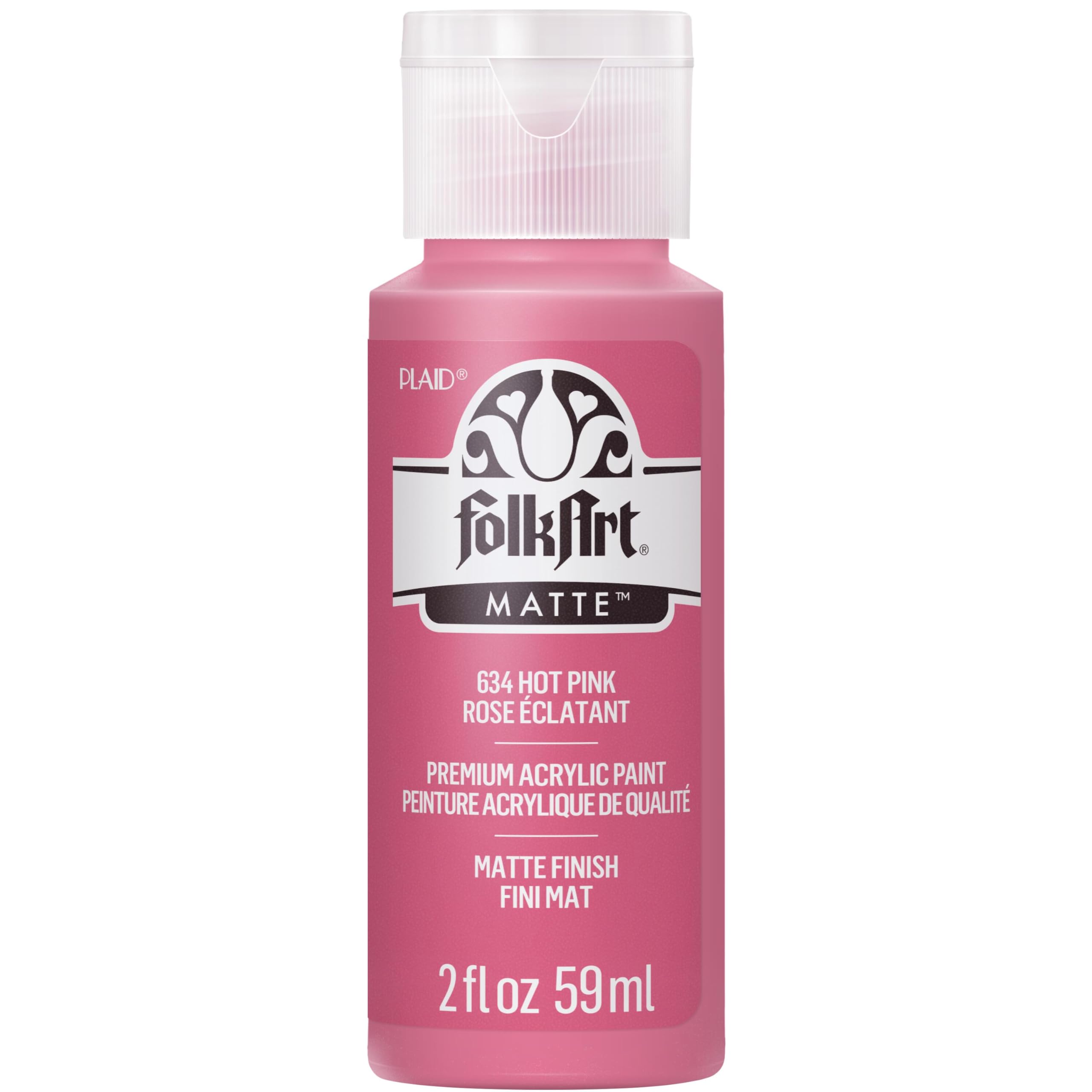 FolkArt Acrylic Paint in Assorted Colors (2 oz), 634, Hot Pink