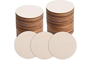 100 Pack Unfinished 3 Inch Wood Circles for Crafts