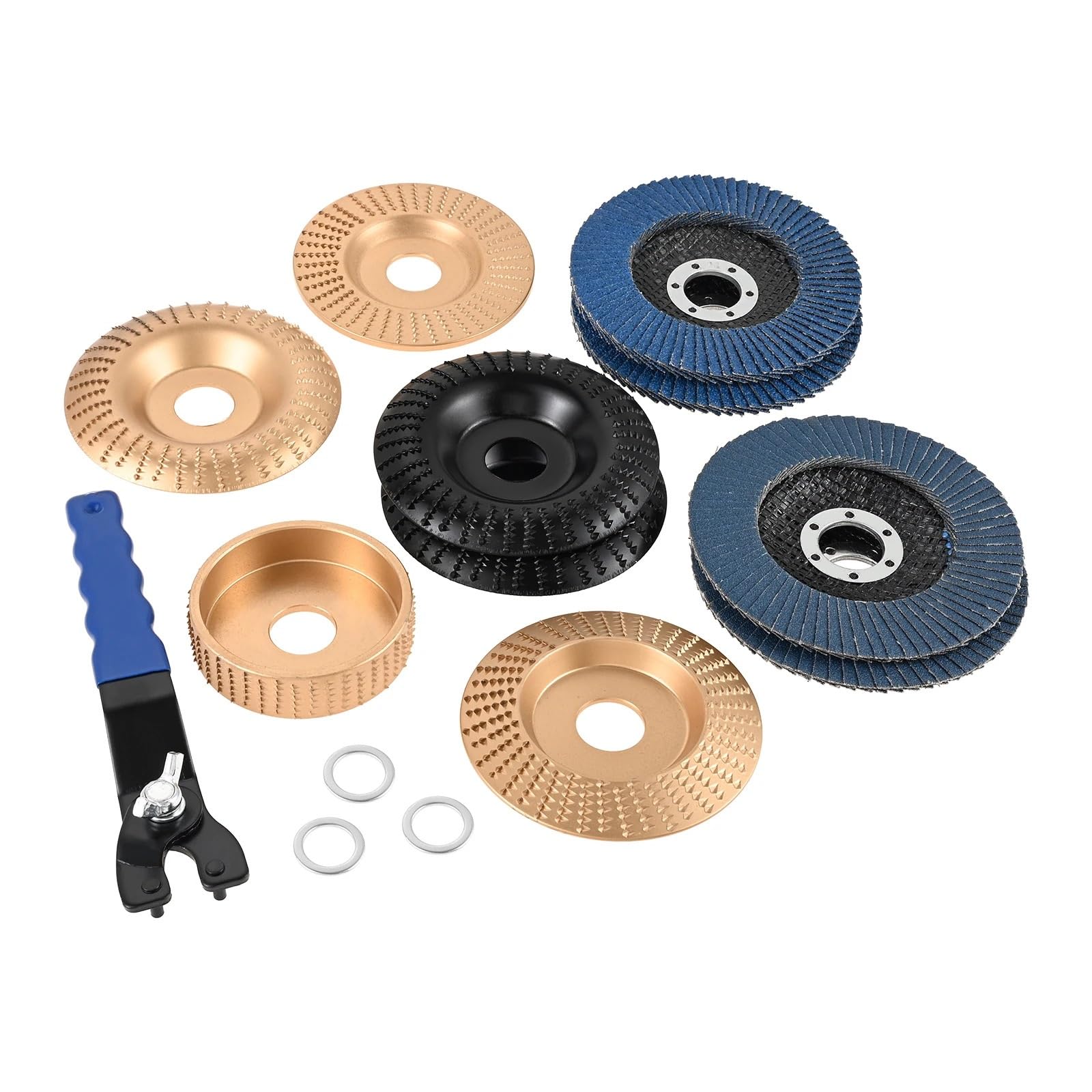Juego de discos tallado madera para amoladora angular 4 pulgadas y 5, molienda carpintería para corte áspero, modelado, lijado pulido