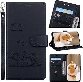 Cover Compatible with Infinix Hot 40 4G,Compatible with Infinix Hot 40 Pro 4G Phone Case Lanyard Card Slot Wallet Flip Stand Black