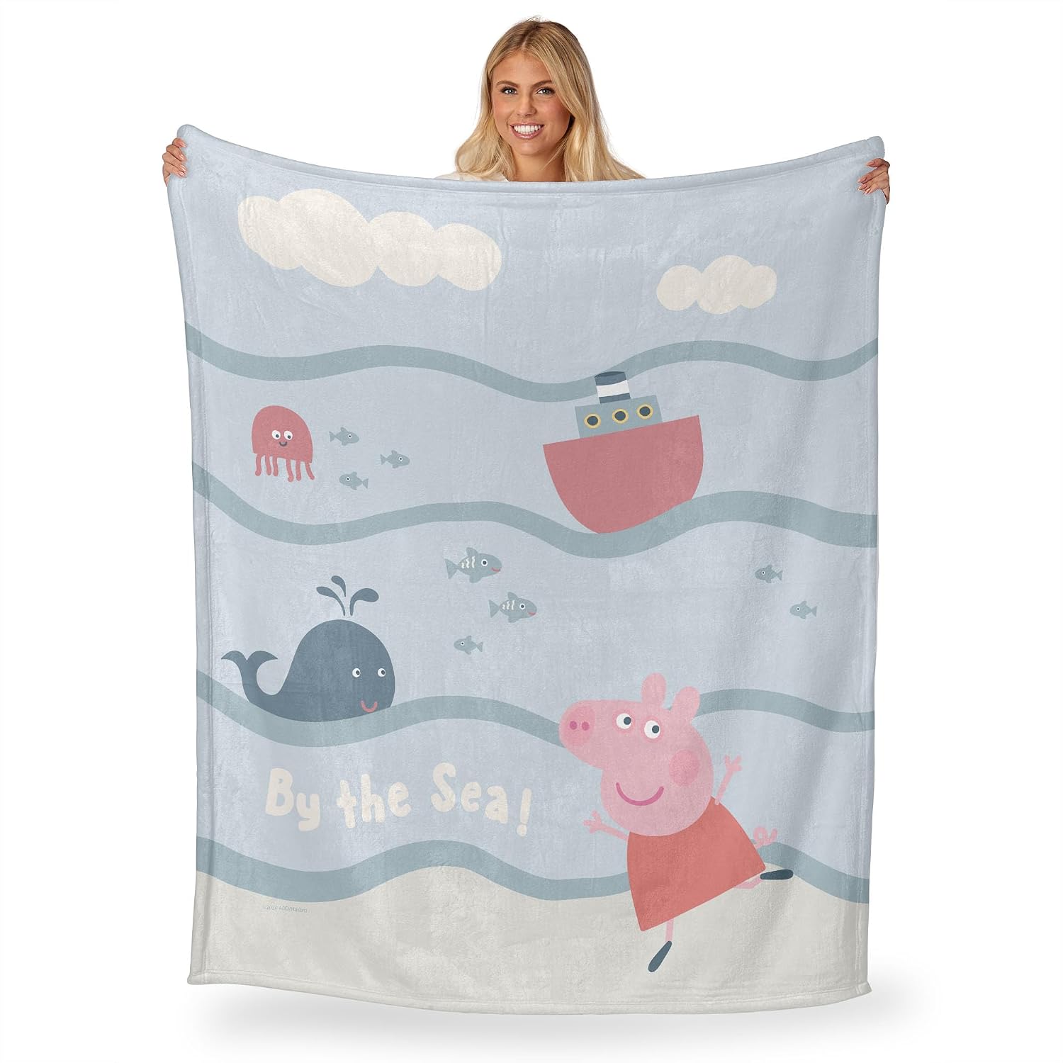 NORTHWEST Hasbro Peppa Pig, by The Sea, Silk Touch Throw Blanket, 50 x 60 Inches