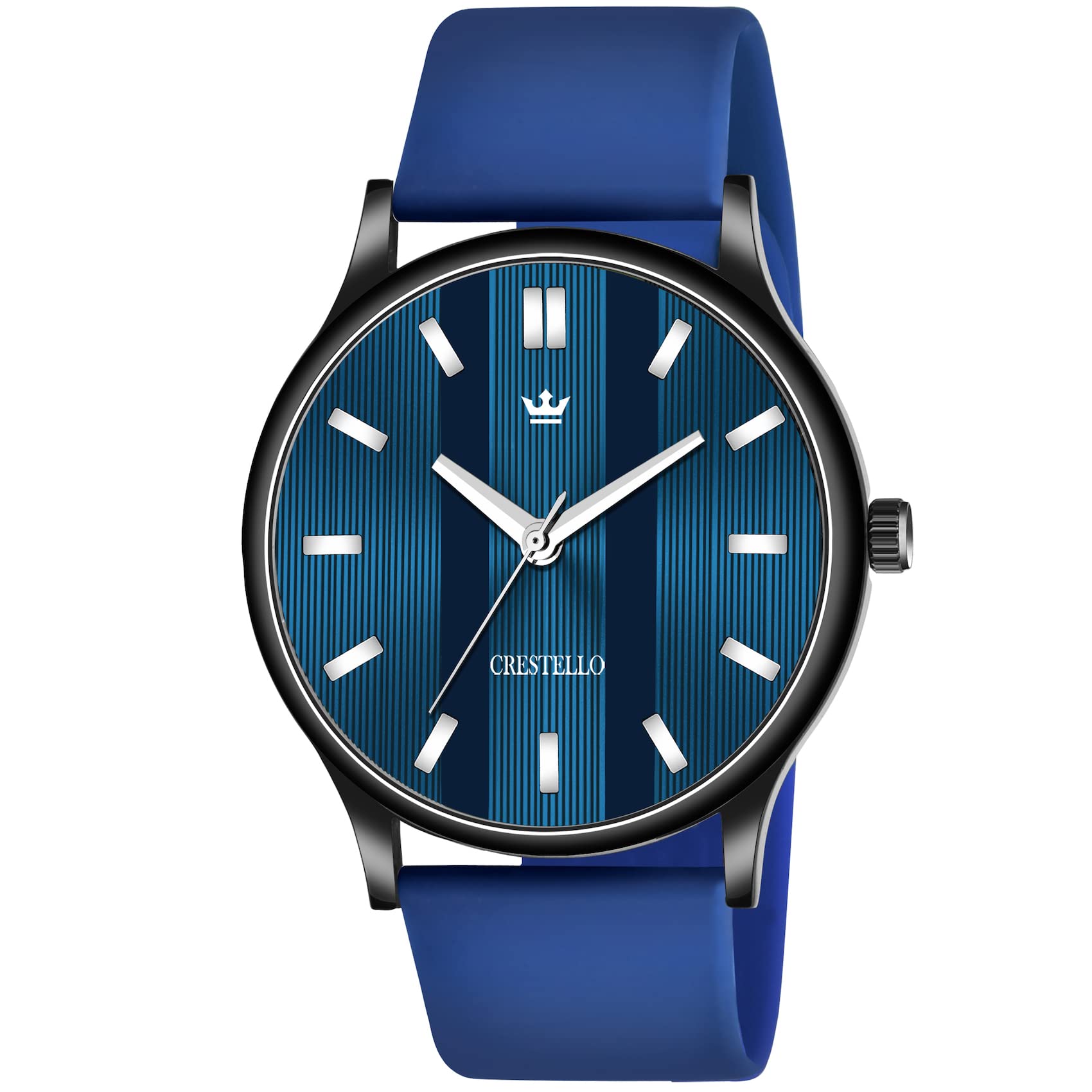 CRESTELLO Blue Silicone Strap Analog Wrist Watch for Men (Blue Dial) | CR-BK014-BLU (B0BD2BH714) Amazon Price History, Amazon Price Tracker
