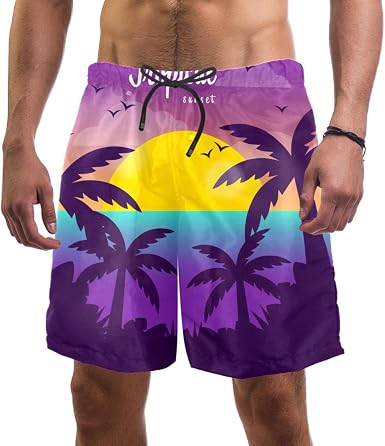 Amazon.com: Shorts de natación tropicales Sunset de sol de secado rápido,  talla L : Ropa, Zapatos y Joyería