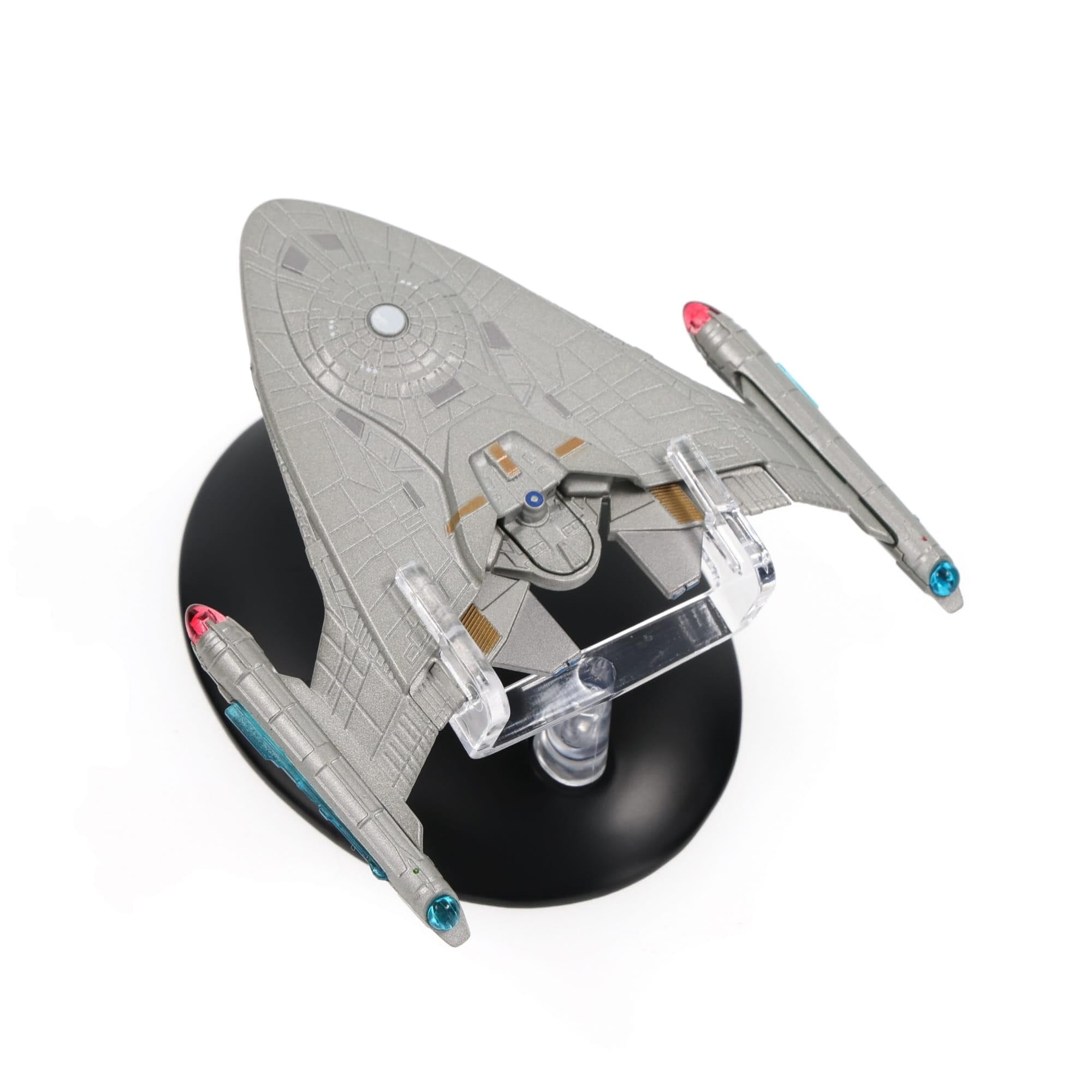 Star Trek Warp Delta Starship Replica | Die-Cast & ABS Plastic | Tabletop Display Model | Gray