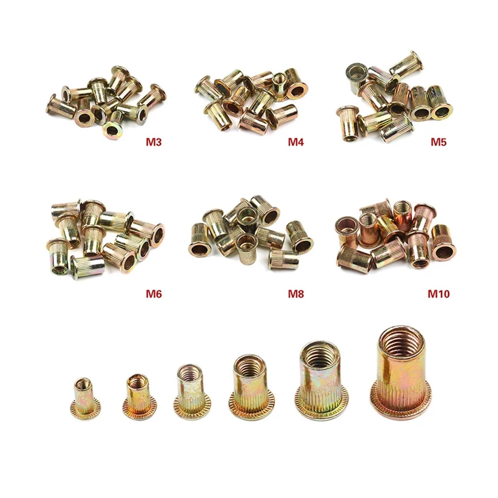 Nitonakrętki z łbem płaskim M3-M12 10-50 szt