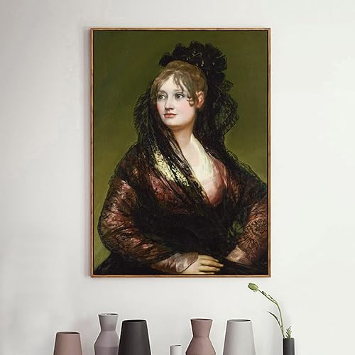 Miniatura 2 de KWAY Francisco De Goya - Póster de Doña Isabel De Porcel - Pintura al óleo Retrato Arte de Pared Moderno Decoración del Hogar para Sala de Estar