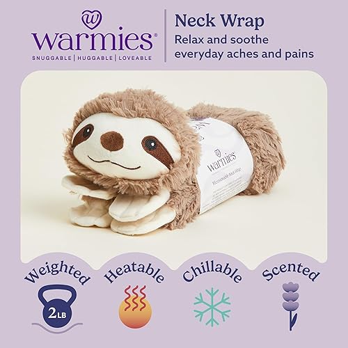 Miniatura 2 de warmies Microwavable Neck & Shoulder Wrap - Heating & Cooling Plush Pad for Calming Relaxation - Weighted & Heated Neck Warmer with Scented Lavender