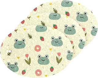 MAOBLYR Quick Absorption Household Cleaning Sponge,Double-Sided Reusable3.54x2.56In,Kitchen Tableware Multi-Purpose Cleaning 3 Sets-Cartoon Frog