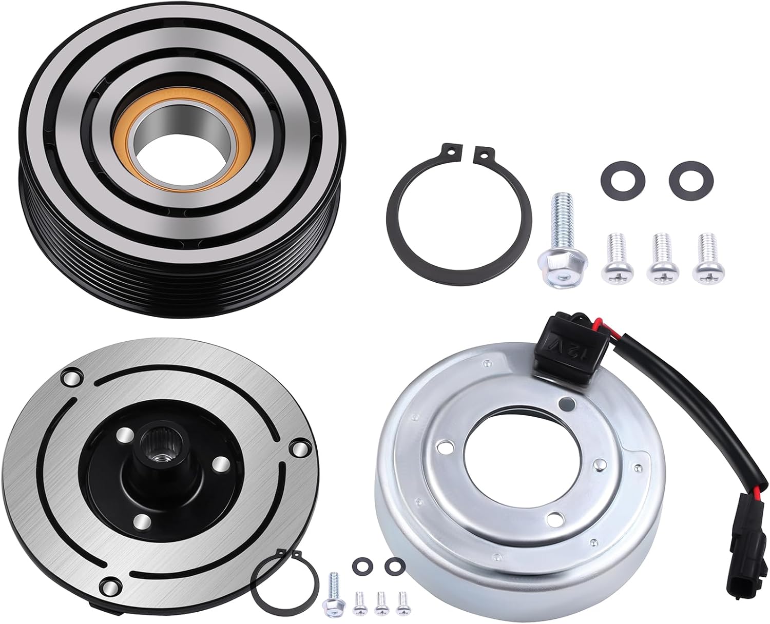 AC Compressor with Clutch Fits for INFINITI for QX60 for JX35 3.5L 2013-2015 for Nissan for Maxima for Murano for Pathfinder for Quest 3.5L, CO11319C, 6512742