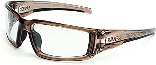 Honeywell Safety Products by Hypershock Safety Glasses, Brown Frame with Clear Lens & Uvextreme Plus Anti-Fog Coating (S29...