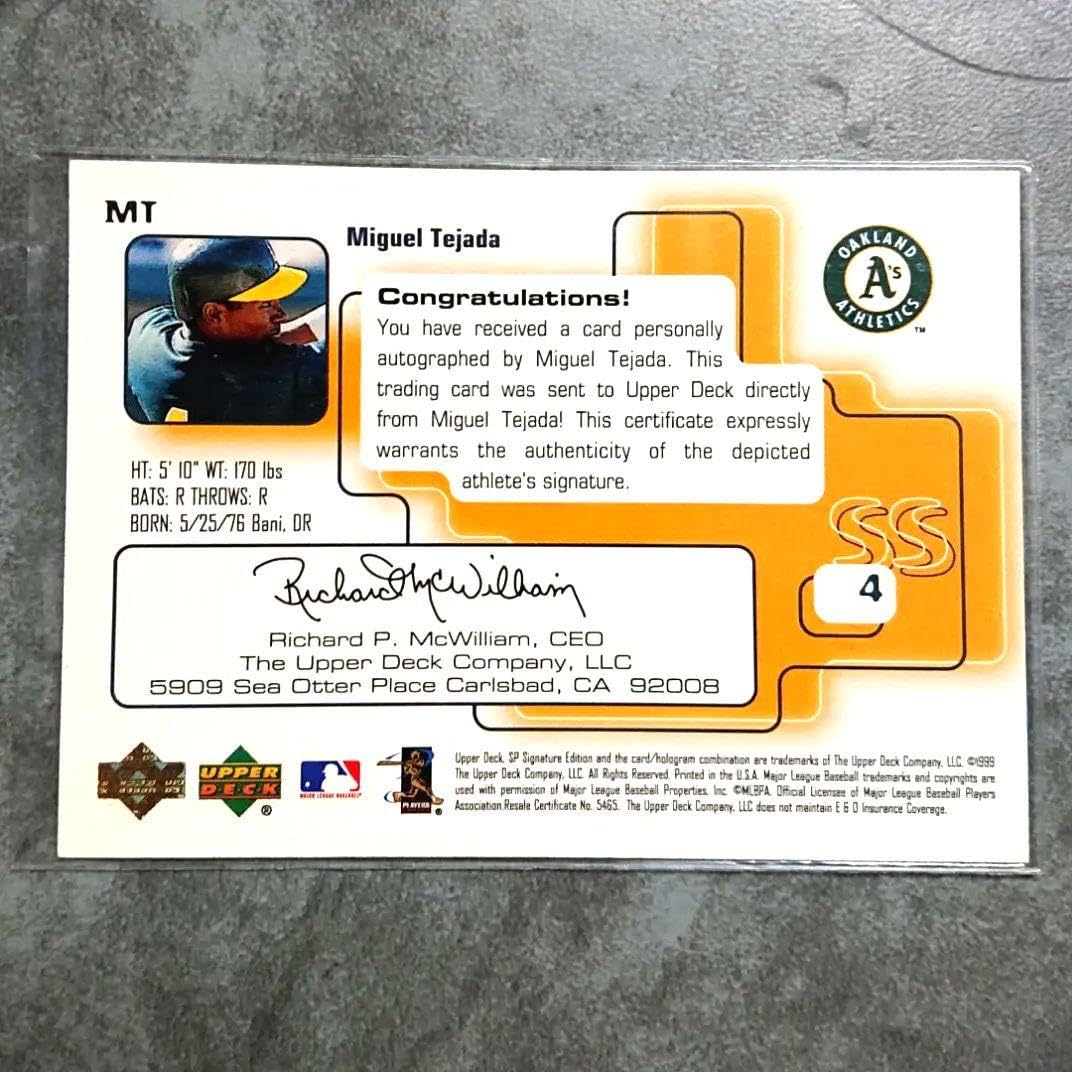 Amazon.co.jp: 1999 SP SIGNATURE ミゲルテハダ 直筆サインカード 