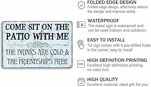 Vista 13 de Letrero de metal con texto en inglés «I Didn't Fart My Ass Blew You a Kiss» para decoración de pared para cafetería, bar, club, 8 x 12 pulgadas P6