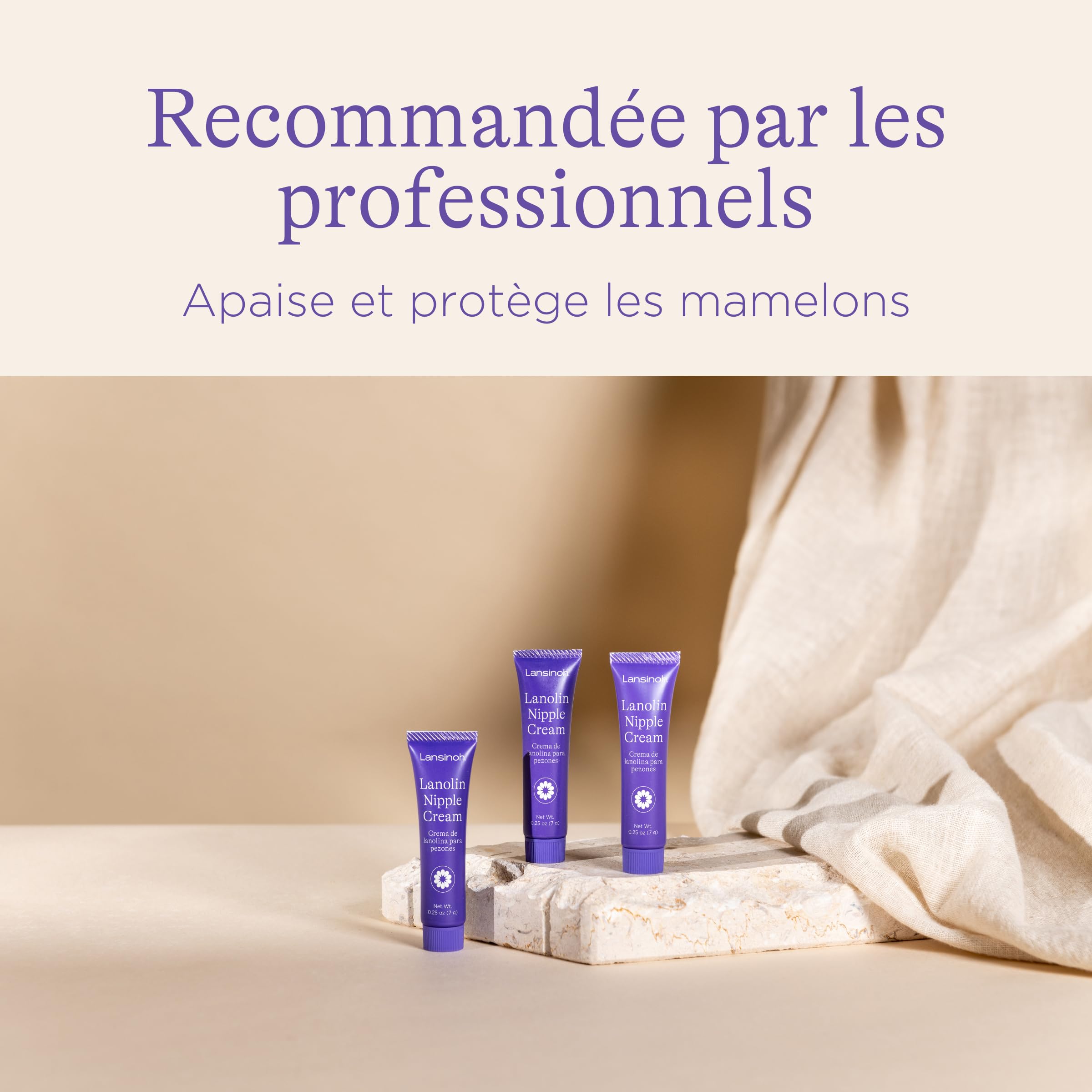 Lansinoh - Crème Lanoline HPA 3 x 7ml - Soin des seins - 100% Naturelle - Soulage Crevasses, Sécheresse & Irritations - Sûre pour Bébé, Sans Rinçage - Allaitement