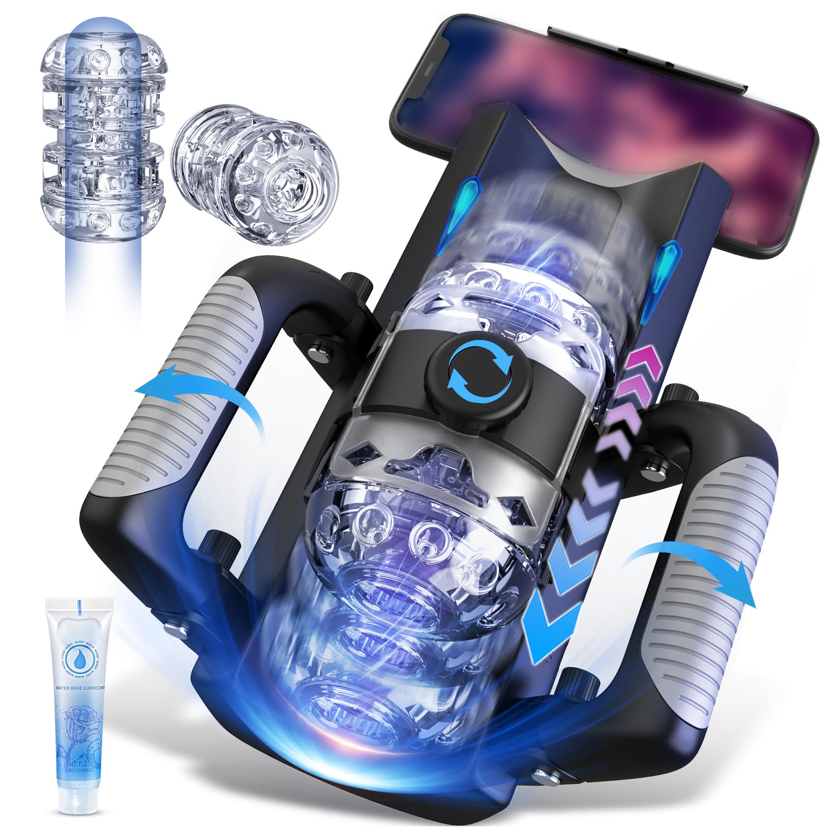 Masturbatore Uomo Masturbatore Automatico Sex Toys Uomo - Masturvatore per Uomo Sex Toy con Supporto per Telefono e Maniglia Pieghevole Distanza di Spinta di 12 cm Masturbtore per Pene Sexytoysys