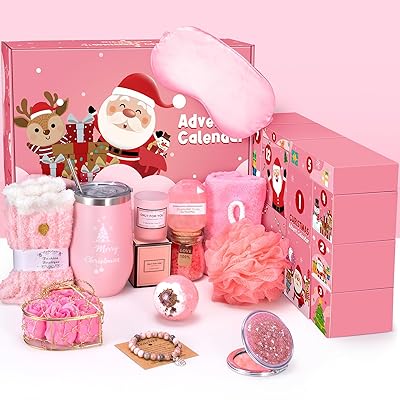 Advent Calendar 2025 Women -12 Days Unique Lavender Spa Gifts Basket Set for Women, Mom, Wife, Girlfriend, Sister, Her-Self Care Gifts Set for Christmas