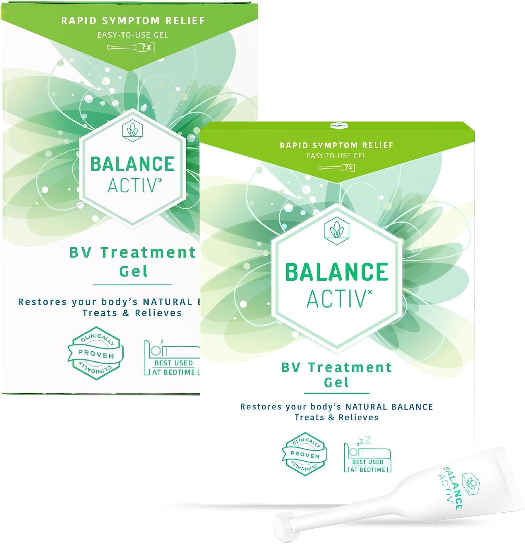 Balance Activ BV Gel, Bacterial Vaginosis Treatment for Women, Rapidly Relieve Symptoms of Unpleasant Odour, Discomfort & Discharge, 7 Day Supply (Pack of 2)