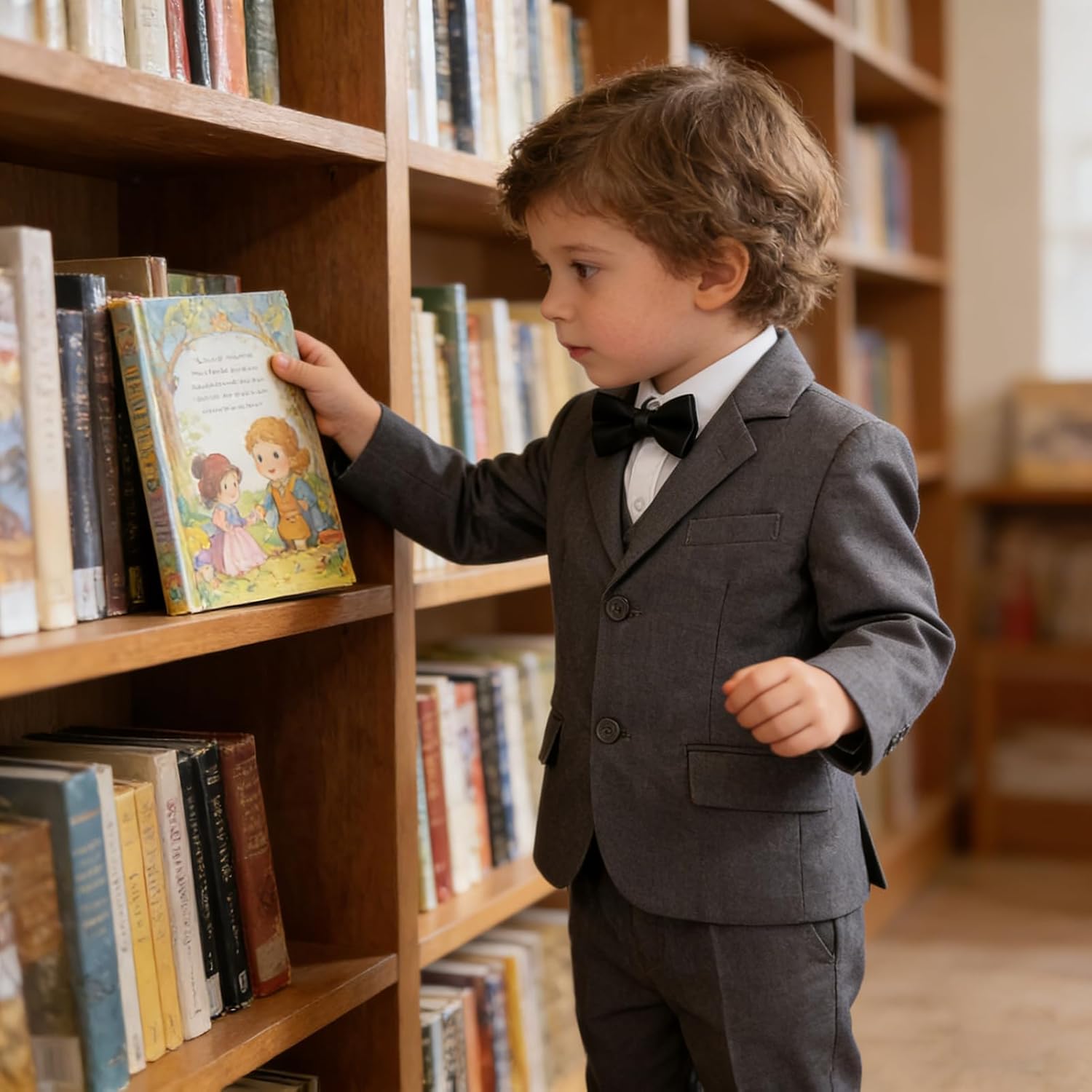 Baby Boy 6 Pieces Set Formal Tuxedo Suits for Toddler Wedding Baptism Outfits
