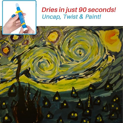 Miniatura 7 de Varillas de pintura al temple - 30 colores brillantes, secado rápido, fáciles de colorear y lavables para niños y estudiantes