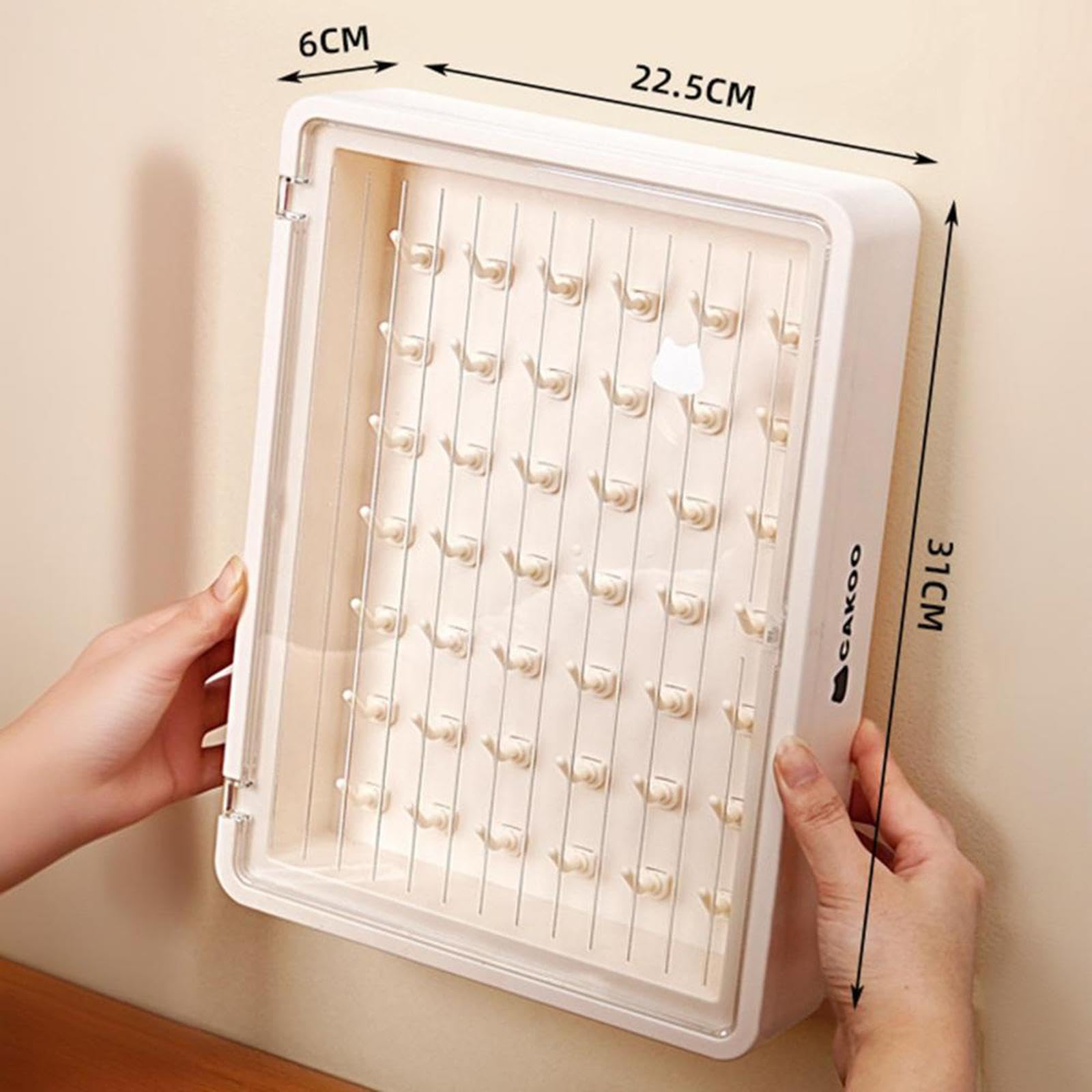 Aufbewahrungsbox für Spritztüllen, Aufbewahrungsbehälter für Backzubehör, Wandmontage, Großes Fassungsvermögen, Weiß